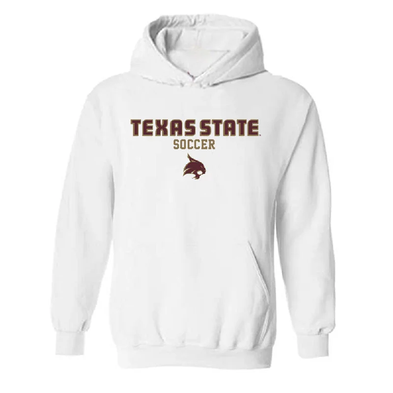 Texas State - NCAA Women's Soccer : Kaylie Smith - Classic Shersey Hooded Sweatshirt Hoodie with Color Block Contrast Stylish