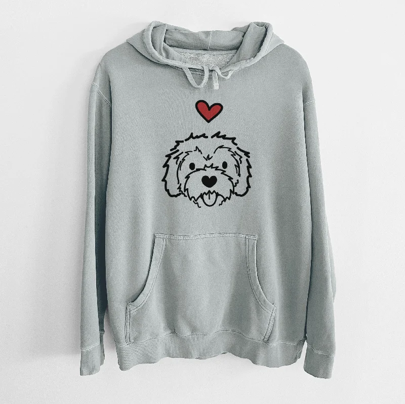 Love Always Cockapoo - Sprinkles - Unisex Pigment Dyed Hoodie Hoodie with Strings Custom Fit Adjustable Love Always Cockapoo - Sprinkles - Unisex Pigment Dyed Hoodie Hoodie with Strings Custom Fit Adjustable