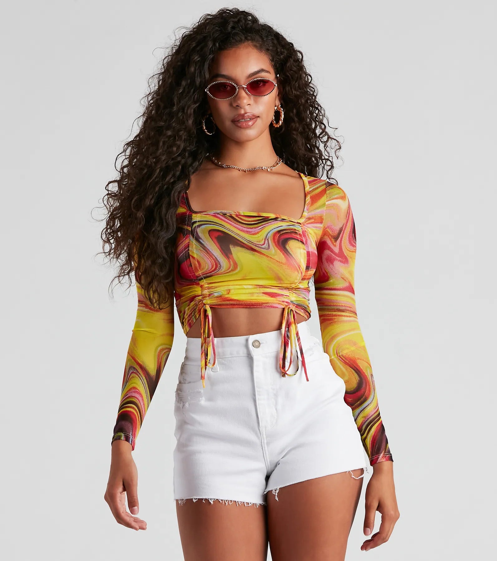 All The Trendy Vibes Mesh Crop Top Modern Contemporary Chic