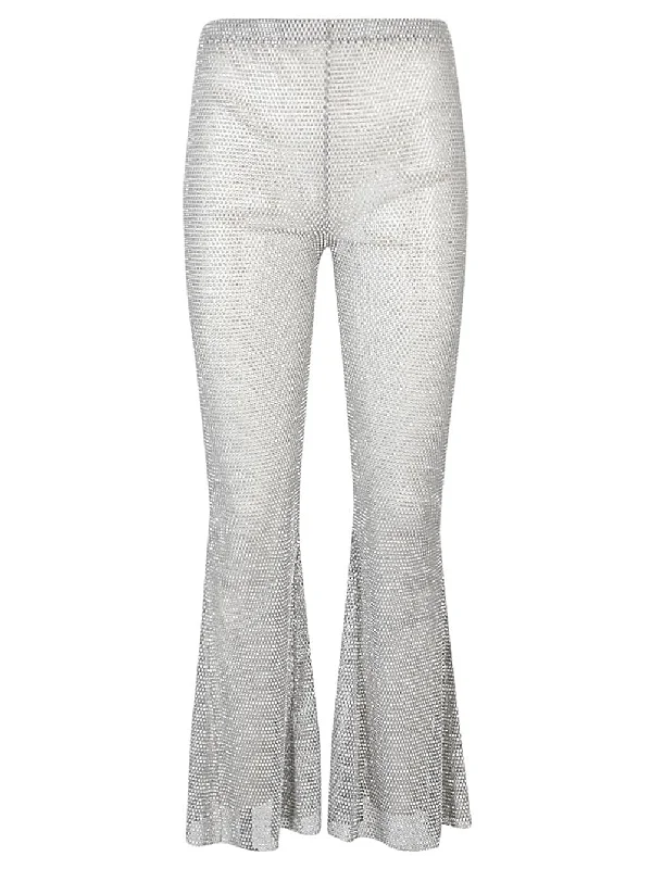 Santa Brand Trousers Silver Trousers Palazzo Wide Leg