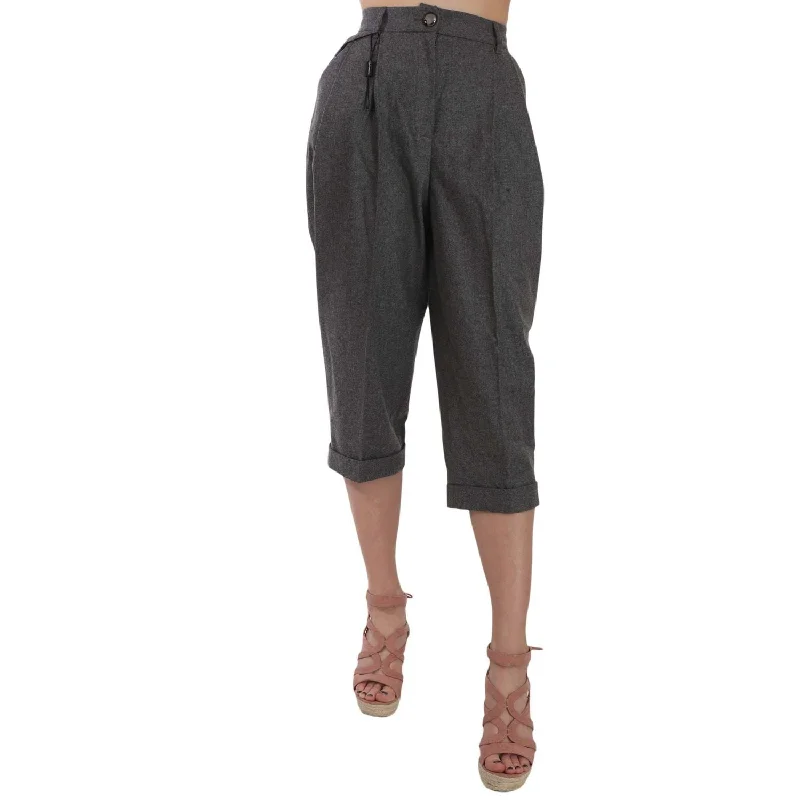 Dolce & Gabbana Elegant Gray Wool-Cashmere Pleated Trousers Trousers Travel Practical Dolce & Gabbana Elegant Gray Wool-Cashmere Pleated Trousers Trousers Travel Practical