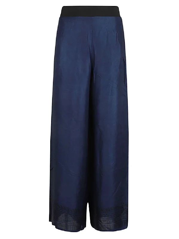 Obidi Trousers Blue Cropped Trousers Casual Linen