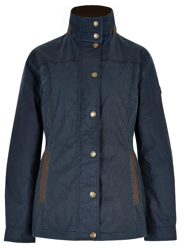 Mountrath Waxed Jacket - Ocean Blue Striped Jacket Polka Dot Jacket Floral Jacket