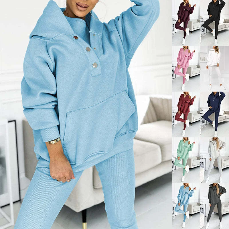 3pcs Women's Sports Suit Loose Hooded Pockets Sweatshirt And Vest And Slim Trousers Trousers stylish modern 3pcs Women's Sports Suit Loose Hooded Pockets Sweatshirt And Vest And Slim Trousers Trousers stylish modern