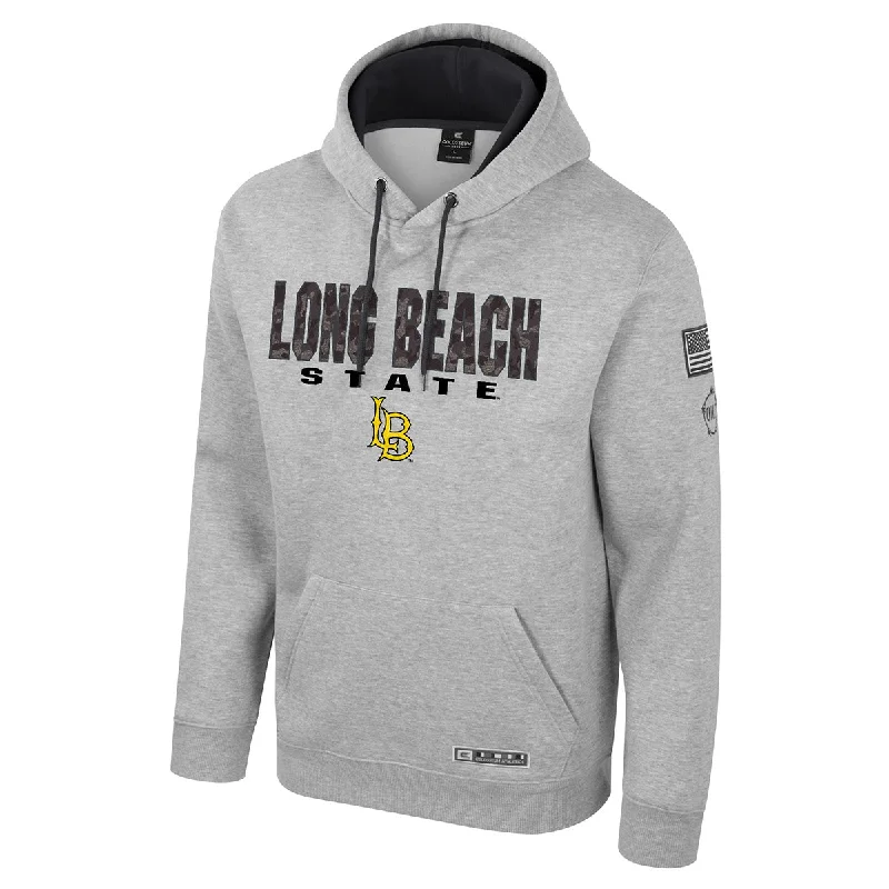 CSULB Pullover Hood - Camo, Colosseum One Shoulder Top