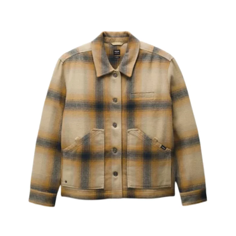 Prana Women's Bridges Flannel Jacket Denim Fabric Leather Fabric Suede Fabric