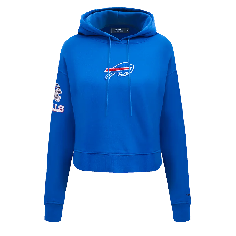 NFL BUFFALO BILLS CLASSIC WOMEN'S FLEECE CROPPED PULLOVER HOODIE (ROYAL BLUE) Slim Sleeve Pullover NFL BUFFALO BILLS CLASSIC WOMEN'S FLEECE CROPPED PULLOVER HOODIE (ROYAL BLUE) Slim Sleeve Pullover