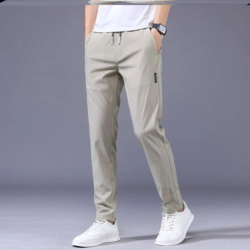 Drawstring Trousers Thin Casual Pants Korean Version Loose Straight Sweatpants Mens Clothing Chinos Cotton Straight Leg Drawstring Trousers Thin Casual Pants Korean Version Loose Straight Sweatpants Mens Clothing Chinos Cotton Straight Leg
