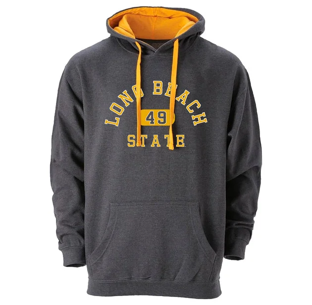LBSU Pullover Hood - Graphite/Gold, League Long Bell Sleeve