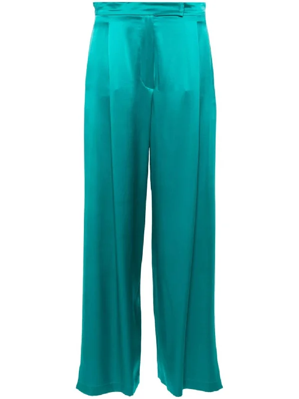 Max Mara Pianoforte Trousers Green Trousers Elastic Waist Soft